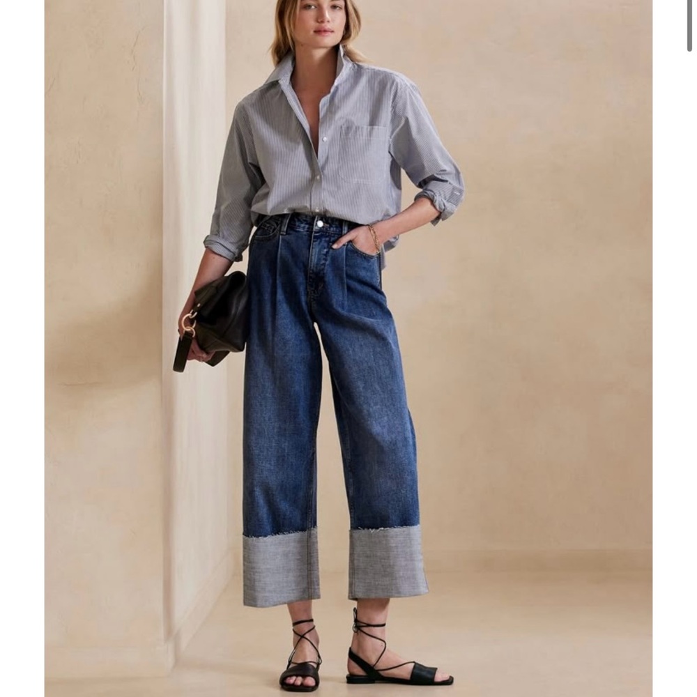 Banana Republic Factory Blue Cropped Jeans 12 tall